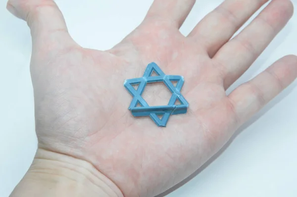 Estrela David Símbolo Judaico Feito Plástico — Fotografia de Stock