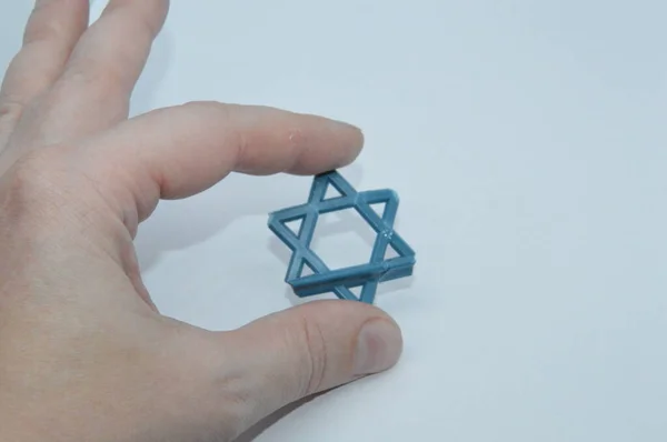 Estrela David Símbolo Judaico Feito Plástico — Fotografia de Stock