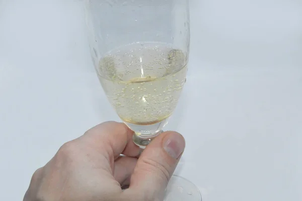 Champagne Poured Glass — Stock Fotó