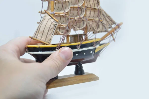 Varnished Model Sailing Ship — Stock Photo, Image