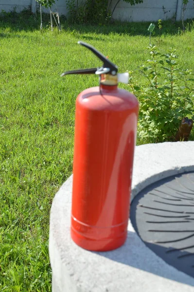 Handheld Brandblusser Thuis Een Interieur Beschermen Tegen Brand — Stockfoto