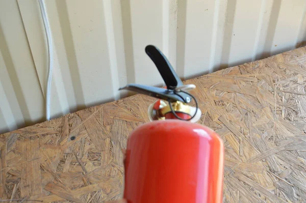 Extintor Mano Para Proteger Hogar Interior Del Fuego — Foto de Stock