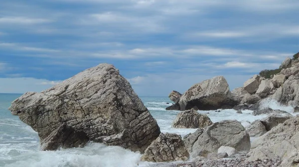 Wybrzeże Plaża Wybrzeżu Adriatyku Czarnogóry — Zdjęcie stockowe