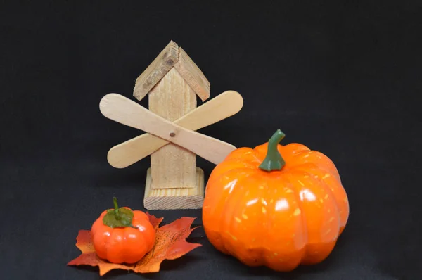 Ripe Pumpkin Halloween Background Holiday Mystical Items — Stock Photo, Image