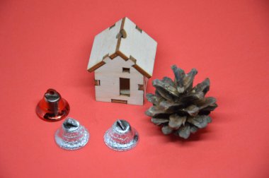 Yeni yıl kompozisyonu ve Noel oyuncakları Tatilin arka planında