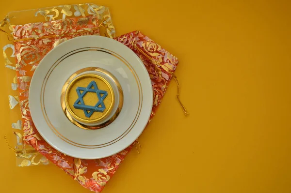 Autumn Treats Jewish New Year Rosh Hashanah Symbols Holiday — Stock Photo, Image