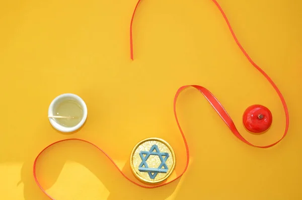 Doces Outono Ano Novo Judaico Rosh Hashanah Dos Símbolos Feriado — Fotografia de Stock