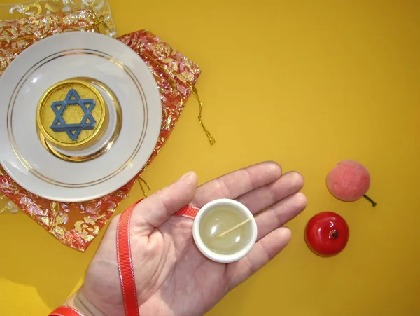 Herfst Traktaties Voor Joods Nieuwjaar Rosh Hashanah Van Symbolen Vakantie — Stockfoto