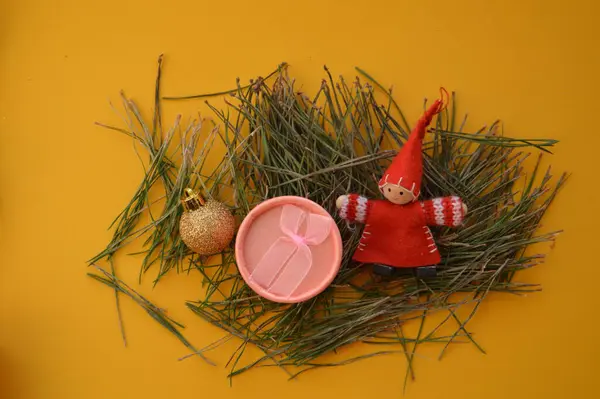 Composition New Year Christmas Toys — Stock Photo, Image