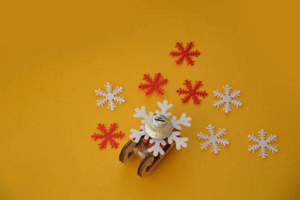 Composition New Year Christmas Toys — Stock Photo, Image