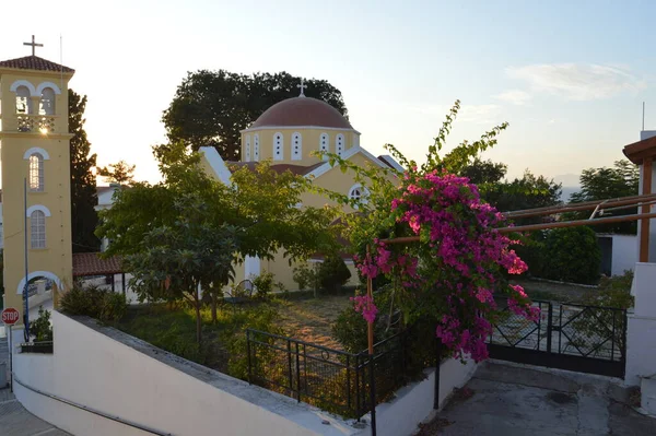 Arquitectura Tradicional Del Pueblo Theologos Isla Rodas Grecia — Foto de Stock