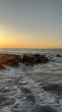 Yunanistan 'da Rodos' ta Agean Denizi kıyısında gün batımı