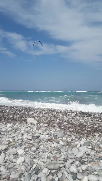 Kitesurfing Egeiska Havet Rhodos Grekland — Stockfoto