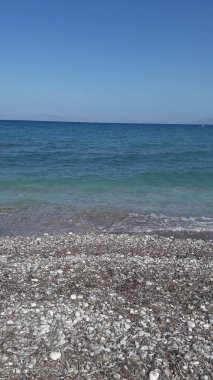 Yunanistan 'ın Rodos adasında Ege Denizi Panoraması