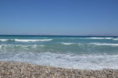 Yunanistan 'ın Rodos adasında Ege Denizi Panoraması