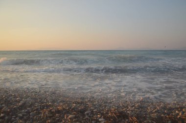 Yunanistan 'ın Rodos adasında Ege Denizi Panoraması