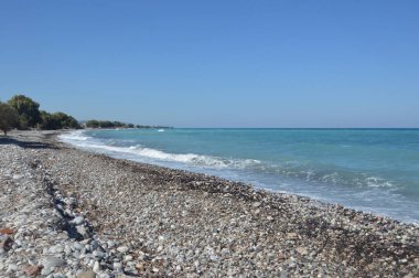 Yunanistan 'ın Rodos adasında Ege Denizi Panoraması