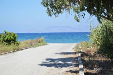Yunanistan 'ın Rodos adasında Ege Denizi Panoraması