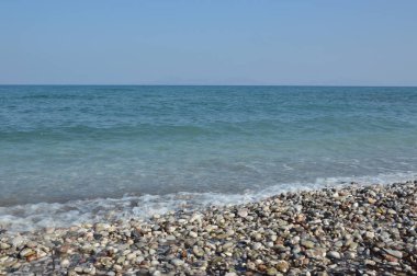 Yunanistan 'ın Rodos adasında Ege Denizi Panoraması