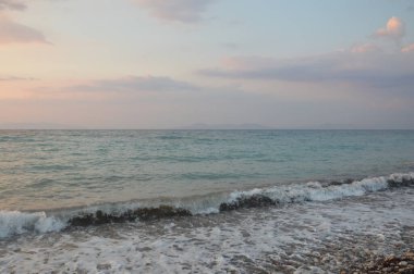 Yunanistan 'ın Rodos adasında Ege Denizi Panoraması