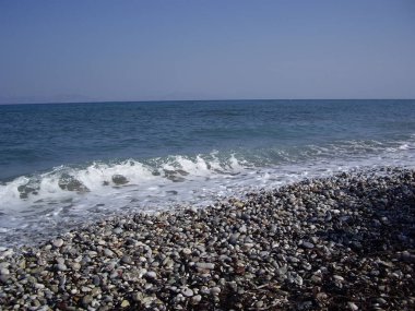Yunanistan 'ın Rodos adasında Ege Denizi Panoraması