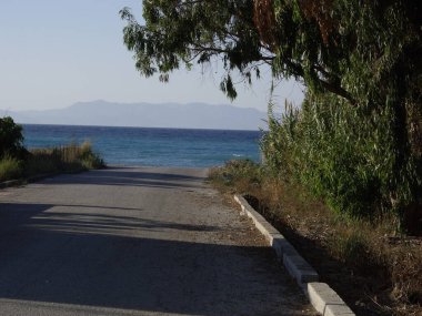 Yunanistan 'ın Rodos adasında Ege Denizi Panoraması