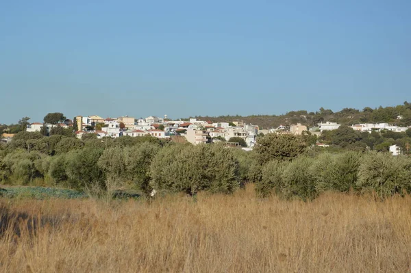 Panorama Cidade Theologos Ilha Rhodes Grécia — Fotografia de Stock