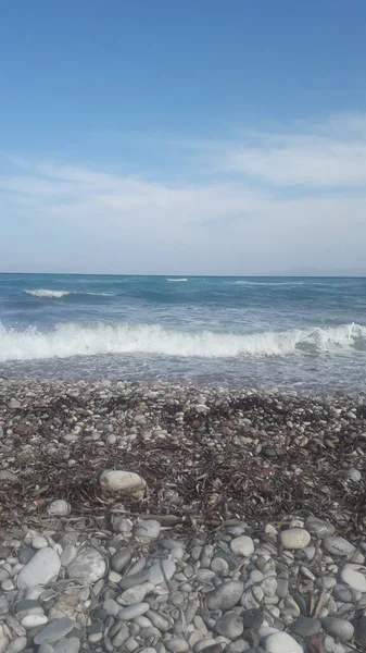 Panorama Egejského Moře Ostrově Rhodos Řecku — Stock fotografie