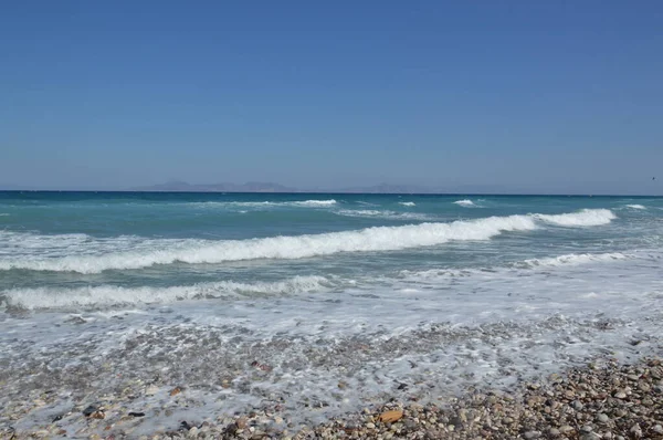 Panorama Van Egeïsche Zee Het Eiland Rhodos Griekenland — Stockfoto