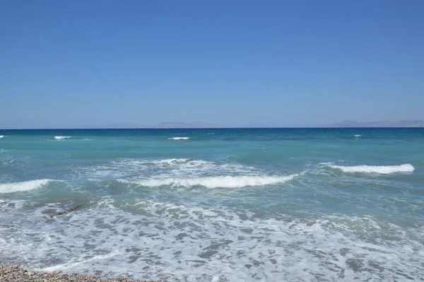 Panorama Egejského Moře Ostrově Rhodos Řecku — Stock fotografie