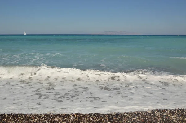 Panorama Del Mar Egeo Isla Rodas Grecia —  Fotos de Stock