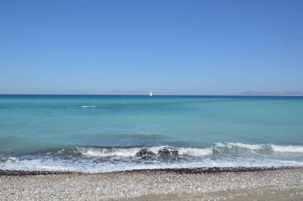 Panorama Van Egeïsche Zee Het Eiland Rhodos Griekenland — Stockfoto