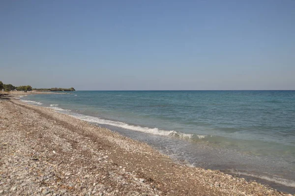 Panorama Egejského Moře Ostrově Rhodos Řecku — Stock fotografie