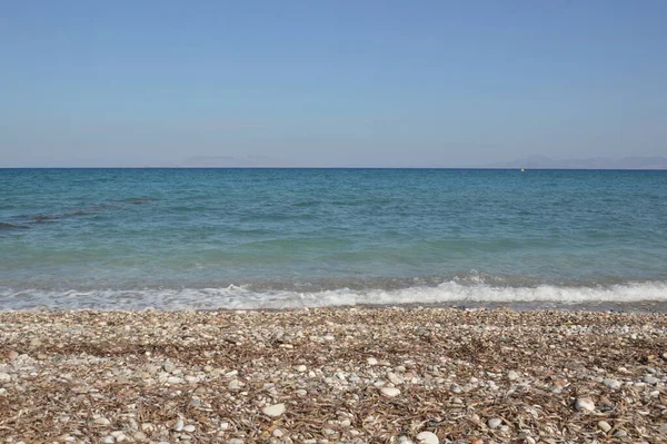 Panorama Van Egeïsche Zee Het Eiland Rhodos Griekenland — Stockfoto