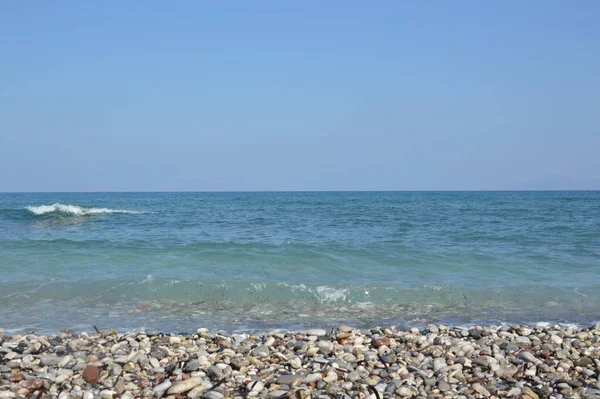 Panorama Egejského Moře Ostrově Rhodos Řecku — Stock fotografie