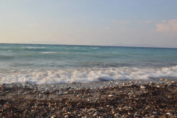 Panorama Egejského Moře Ostrově Rhodos Řecku — Stock fotografie