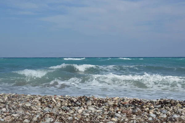 Panorama Egejského Moře Ostrově Rhodos Řecku — Stock fotografie