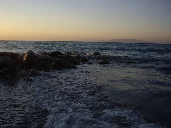 Panorama Egejského Moře Ostrově Rhodos Řecku — Stock fotografie