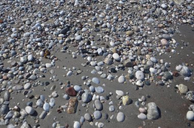 Yunanistan 'ın Ege kıyısındaki çakıl taşı dokusu