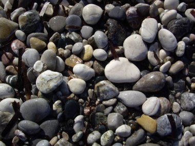 Yunanistan 'ın Ege kıyısındaki çakıl taşı dokusu