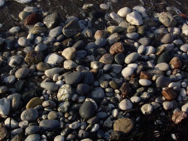 Pebble Textur Egeiska Kusten Grekland — Stockfoto