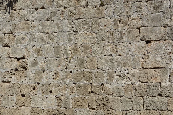Texture Antiche Mura Muratura Nell Isola Rodi Grecia — Foto Stock