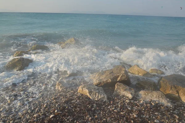 Piedras Fondo Tormenta Del Egeo Isla Rodas Grecia — Foto de Stock