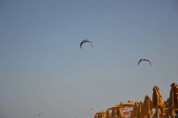 Theologos Rhodos Greece September 2021 Kitesurfing Aegean Sea Rhodes Island — Stock Photo, Image