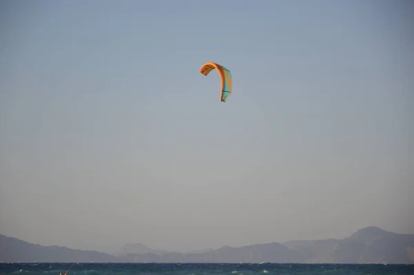 Theologos Rhodos Greece September 2021 Kitesurfing Aegean Sea Rhodes Island — 图库照片