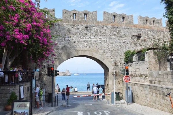 Rhodos Griechenland September 2021 Altstadt Einer Stadt Auf Rhodos — Stockfoto