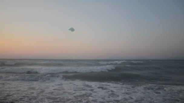 Kitesurf Dans Mer Égée Île Rhodes Grèce — Video