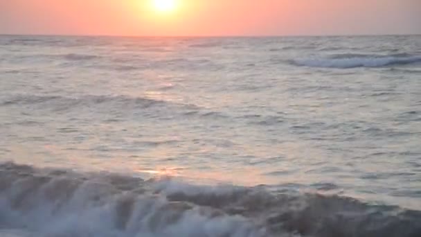 Захід Сонця Березі Агейського Моря Родосі Греція — стокове відео