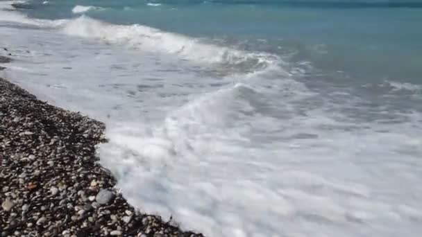 Surfa Egeiska Havet Rhodos Grekland — Stockvideo