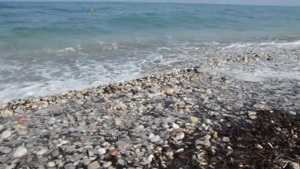 Surf Egejském Moři Ostrově Rhodos Řecku — Stock video